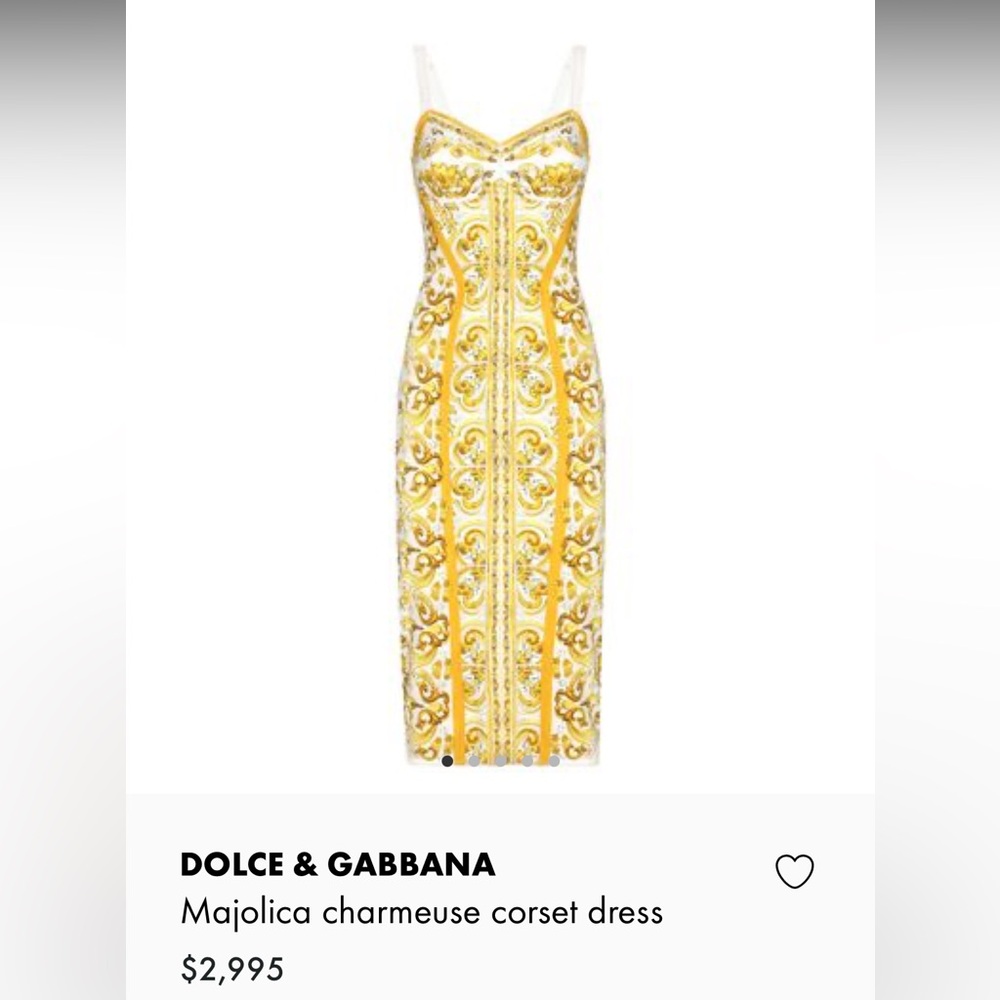 Dolce & Gabbana maiolica mix print midi corset dress gown top skirt $3k